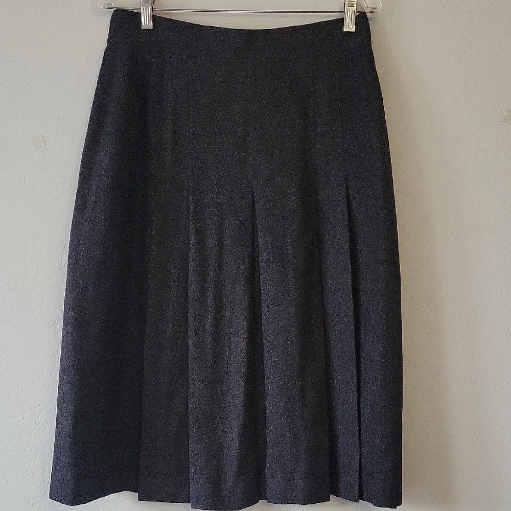 Evan Picone Vintage Wool Charcoal A-Line Skirt Size 14